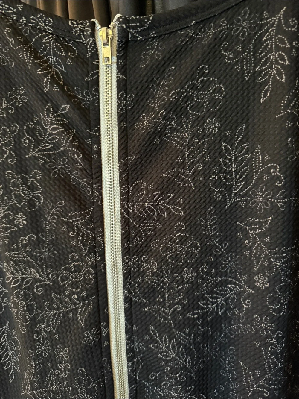 LuLaRoe Black Midi Dress with Light Gray Floral Print - Picture 6 of 6